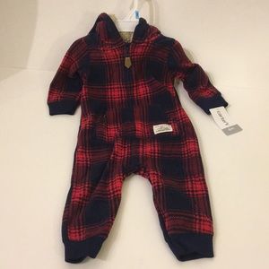Fleece plaid romper by Carter’s